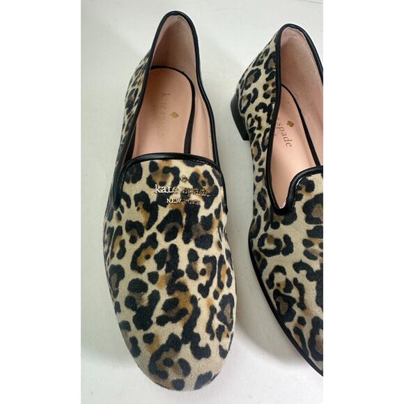 Kate Spade Claudia Leopard Animal Print Flats Brown Black Leather Shoes Size 7.5 - Picture 4 of 11